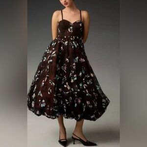 Anthropologie Geisha designs beautiful butterfly dress Like new